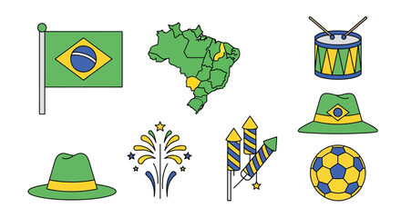 Brazilian National Symbols and Celebration Icons