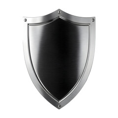 Silver shield on black background
