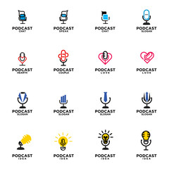Podcast Logo Set Designs for Branding
