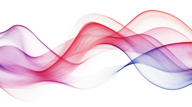 Abstract, flowing lines of red, purple, and blue