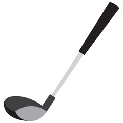 wood golf club with long grip sport equipment flat icon