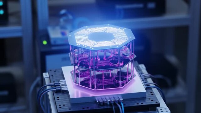 Advanced Quantum Computing Processor Futuristic Technology