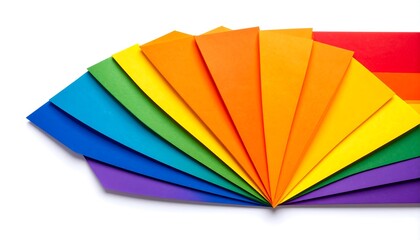 Obraz premium Colorful fan of rainbow-colored papers