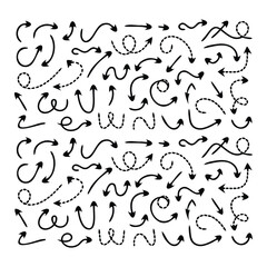 Hand-Drawn Arrow Collection, Sketch Style, Directional Icons