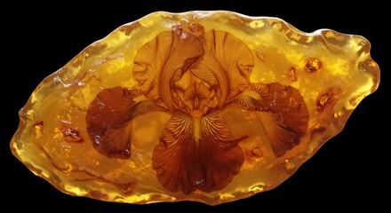 Amber encased iris flower