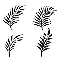 Black Palm Leaf Silhouette Collection