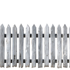 Fototapeta premium Old Wooden Fence with Transparent Background