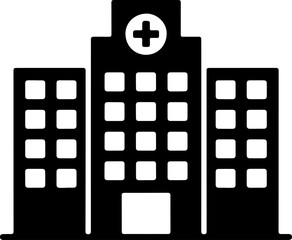 Hospital building silhouette vector Art