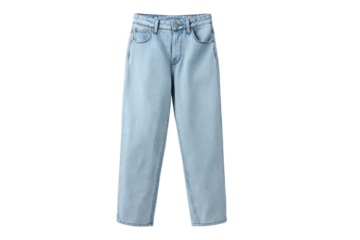 Light blue, straight-leg jeans.  Mid-rise, relaxed fit