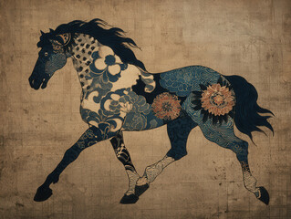 浮世絵（Ukiyoe）／馬	