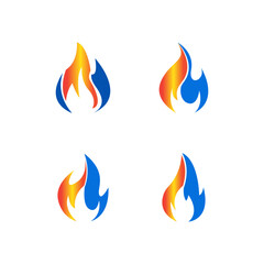 fire flames icon set