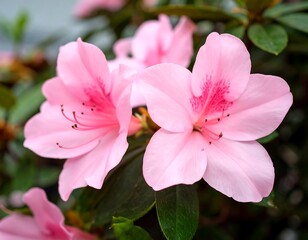 Obraz premium Close-up of delicate pink azaleas