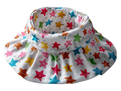 Starry Visor: A vibrant and cheerful visor adorned with colorful stars, perfect for adding a touch of playfulness and style. 