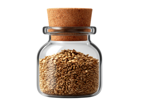 Encapsulated Essence: A tiny glass vial, delicately sealed with a cork, contains a meticulously measured portion of natural dry ingredient.