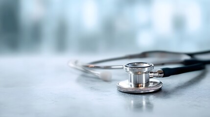 medical stethoscope layout on desk