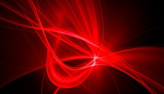 Abstract red swirling lines on black background