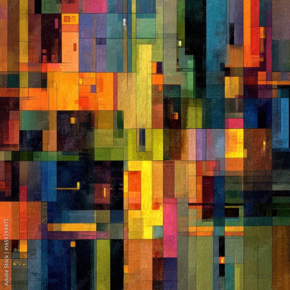 Aufkleber abstract colorful geometric pattern with vivid colors and textures for creative projects