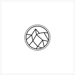 Geometric stone pattern logo design in circular outline