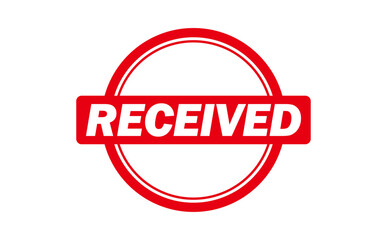 RECEIVED - Red Rubber Stamp with text RECEIVED
