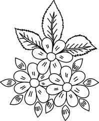 Flower colouring book pages