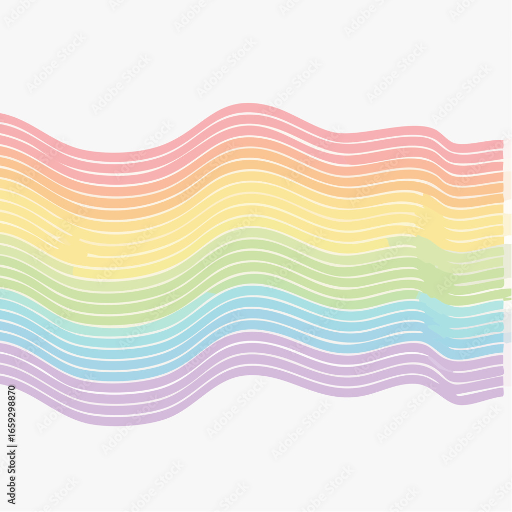 Poster rainbow gradient wave element on a transparent background 4