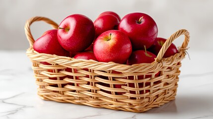 Luxury Rattan Basket of Red Apples
