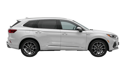Fototapeta premium Sleek white suv showcases modern design and aerodynamic styling on transparent backdrop