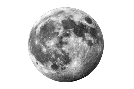 Full moon, grayscale image