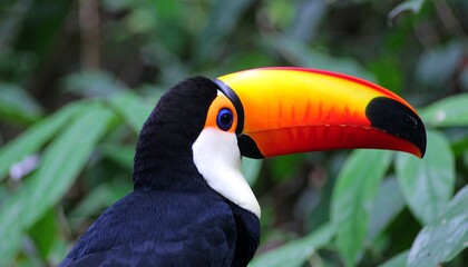Fototapeta premium Close-up of toucan's vibrant beak