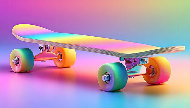 Vibrant rainbow skateboard - Powered by Adobe