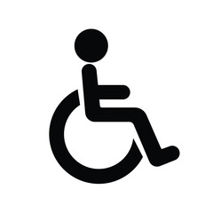 Wheelchair Accessibility Disability Symbol Icon Sign in Black and White