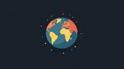 Earth in space, flat design, minimal style, background, illustration, education, graphic design, possible use educational materials, social media posts