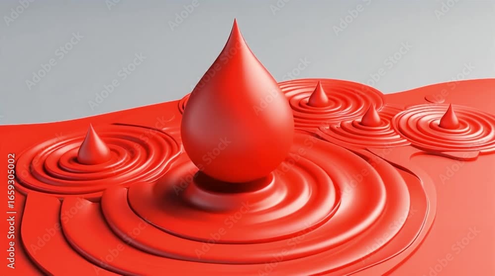 Leinwandbilder abstract red liquid patterns with dripping shapes in a modern minimalist style for creative backgrou