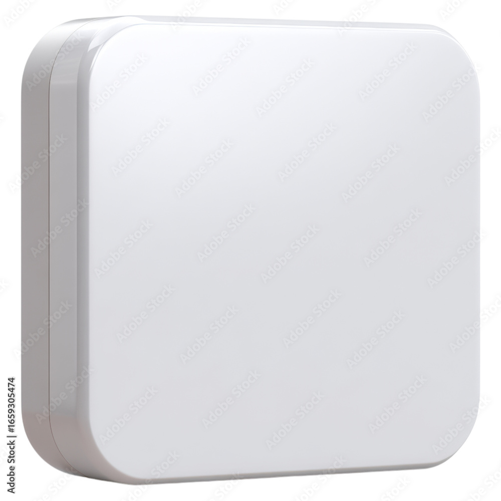 Poster minimalist square box with rounded edges, perfect for packaging and product design elements