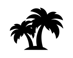 Fototapeta premium Two stylized palm trees in silhouette against a white background image