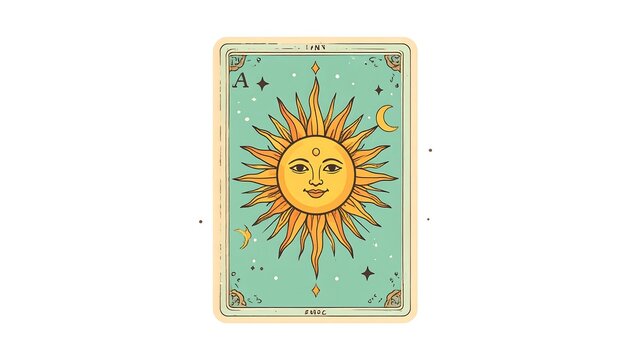Tarot card, sun, celestial
