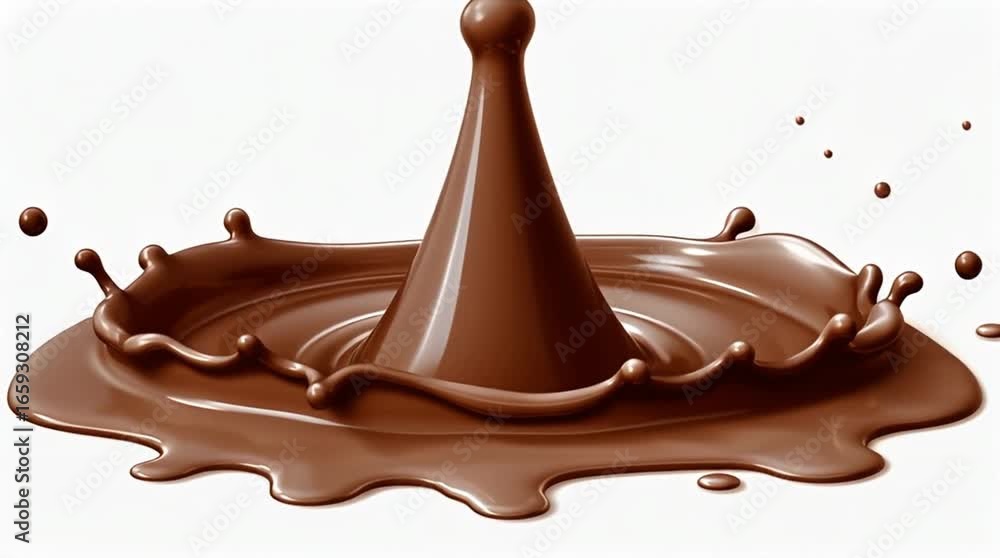 Poster smooth chocolate splash with dynamic texture and glossy finish capturing the essence of indulgent de