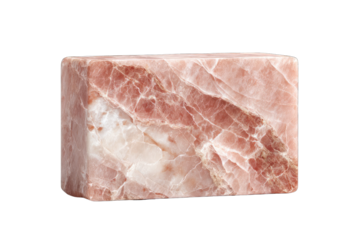 Rectangular slab of pink and white marble