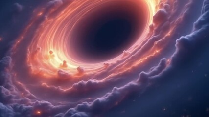 Black hole accretion disk swirling cosmic matter - Powered by Adobe