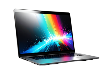 laptop on black background