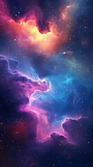 Fototapeta premium vibrant nebula in outer space with spaceship soaring fast high resolution picture