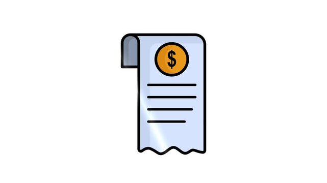 Bill Payment Icon Animation. simple, modern, fast. transparent background, alpha channel