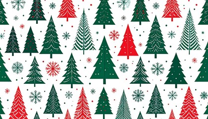 Christmas tree pattern with snowflakes