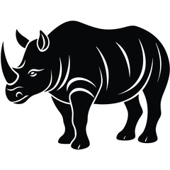 white rhino vector