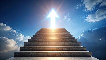 The ladder of success concept; each of the steps shows career progress and development toward your goal achievement.