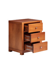 Wooden nightstand with three drawers