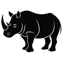 white rhino vector