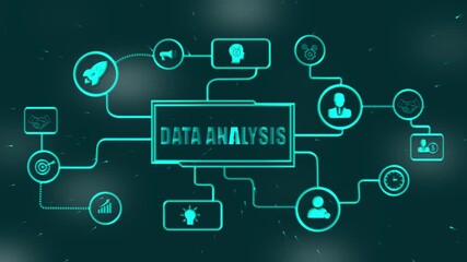 Data Analysis Concept with Connected Icons and Flowchart Elements data analysis, analytics, business, strategy, concept, flowchart, infographic, technology, digital, network, connection - Powered by Adobe