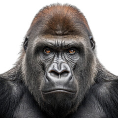 Obraz premium Majestic gorilla portrait isolated on transparent background