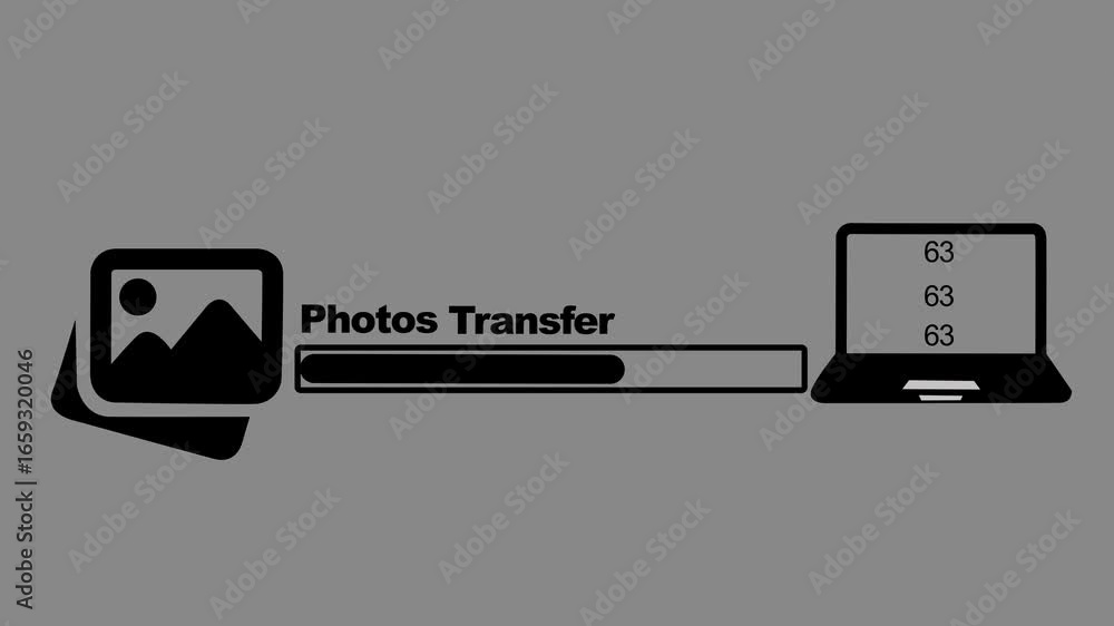 Poster photo transformation concept digital format conversion and data processing animation photos moving f